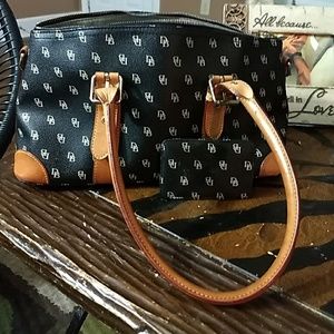 Dooney & Bourke black and brown leather satchel wi